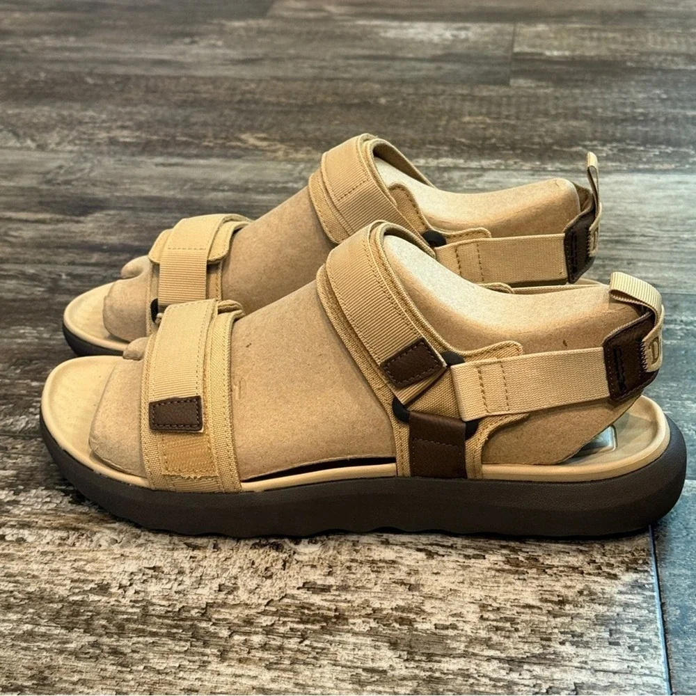Hey Dude Carson Sandal Sport Mode Mens Size 12 Tan‎ Brown Pool Vaca Beach Comfy